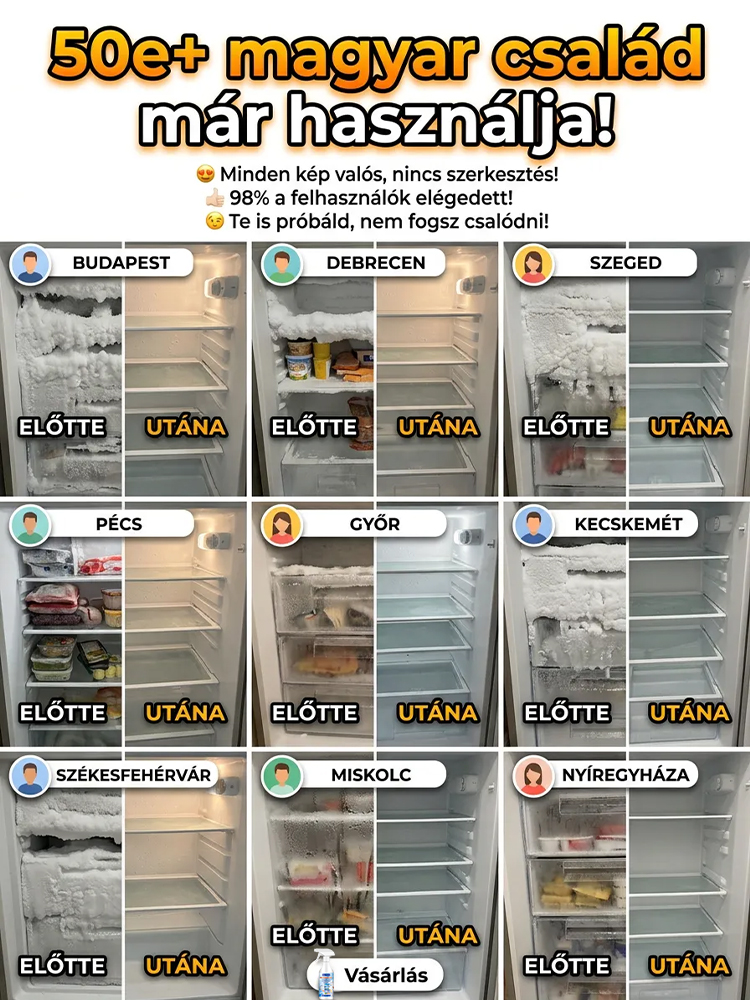 [3 perces gyors leolvasztó és jégmentesítő spray a megszakítás nélküli hűtőszekrényhez]
