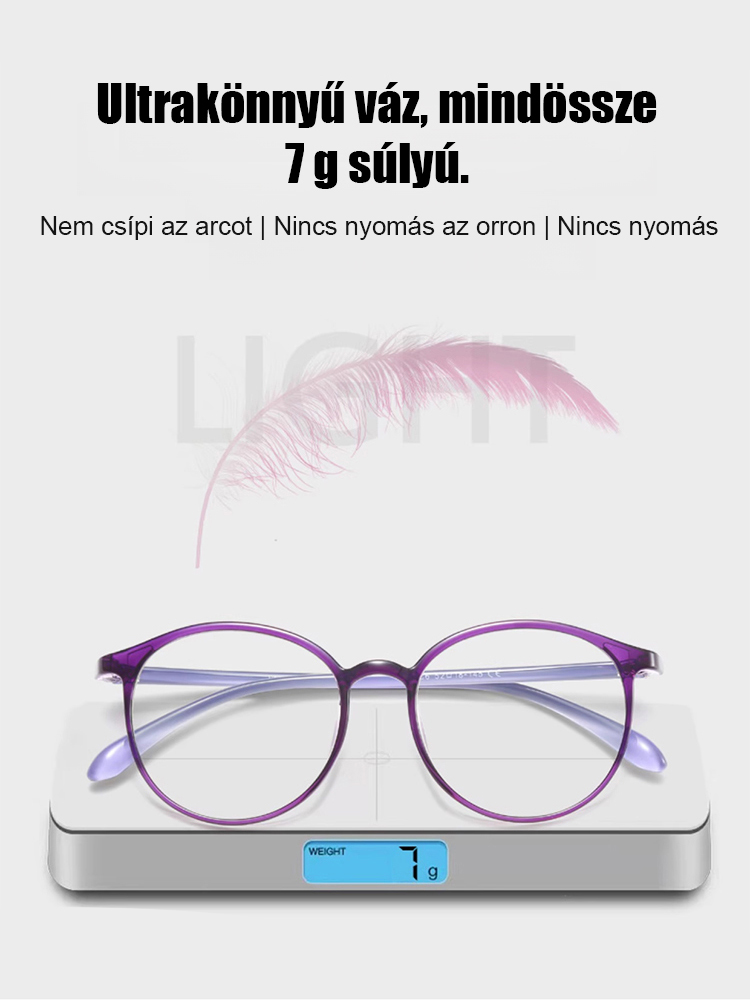 Divatos, kényelmes, összecsukható szemüveg, nagy felbontású, kékfény szűrős, automatikus fókuszálású