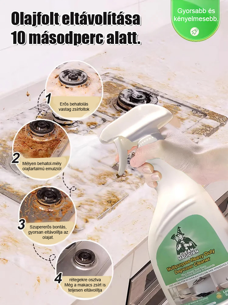 Erőteljes Konyhai Zsíroldó Spray | Ragyogás Súrolás Nélkül! | Ma 2-t fizet, 3-at kap ingyenes szállítással!