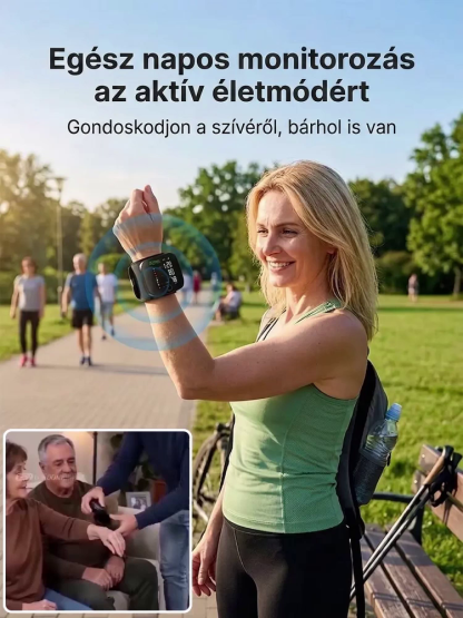 Európai szabvány: Otthoni használatra, Orvosi okos vérnyomásmérő, nagy kijelző, egygombos mérés
