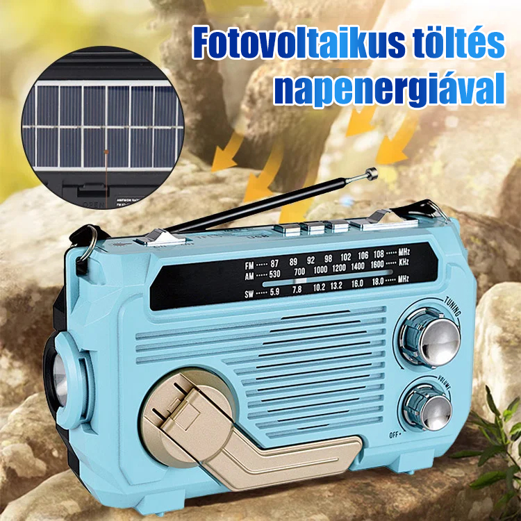 Kézzel indítható vészhelyzeti rádió