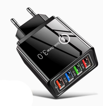 【Növelje a telefon akkumulátorának élettartamát】 Négyportos utazótöltő