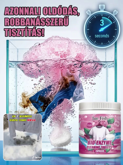 Biológiai enzim pezsgőtisztító tabletta – Régi ruhák újjáélesztése, dörzsölés nélkül