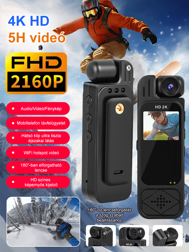 【Zseb mini kamera】Képernyős hordozható felvevő