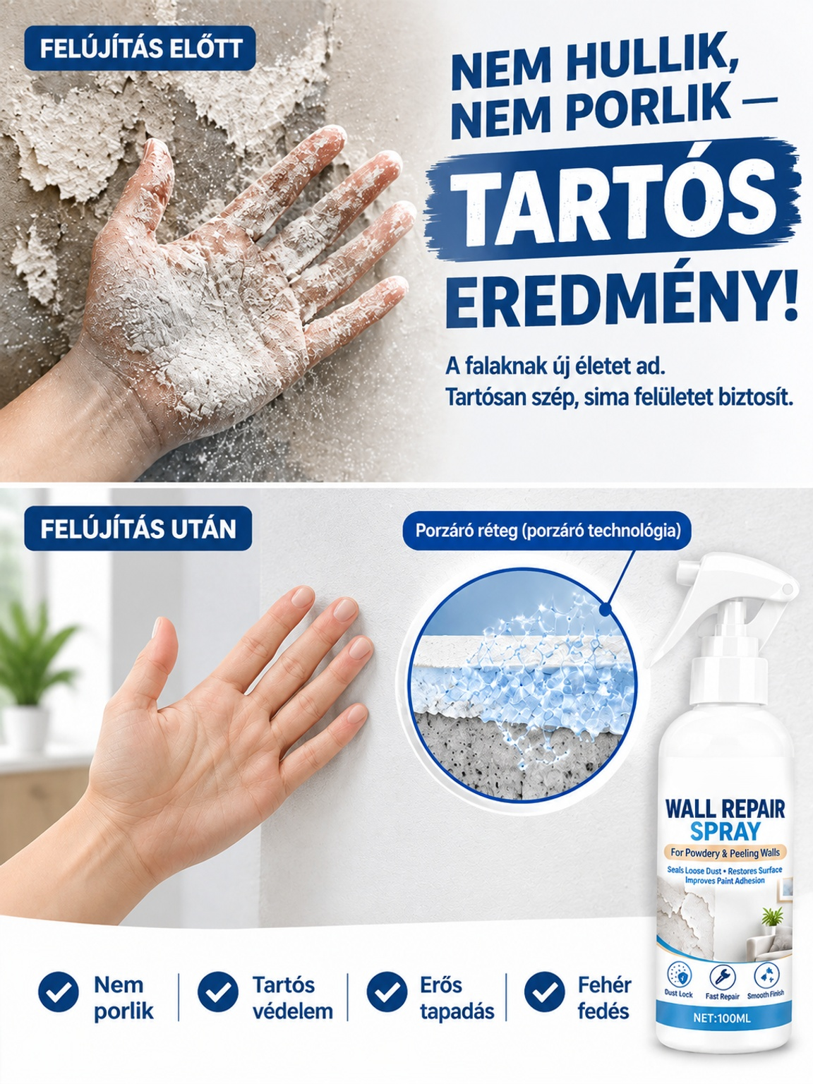 Német ipari nanotechnológiás falfelület-keményítő permet