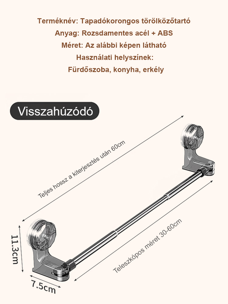 Lyukasztás nélküli tapadókorongos teleszkópos tárolórúd🎉 Fedezze fel az otthoni tárolás új dimenzióját
