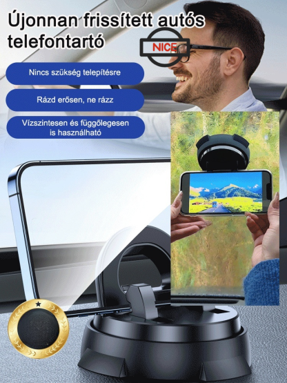 Intelligens tapadókorongos multifunkciós konzol navigációs telefontartóval