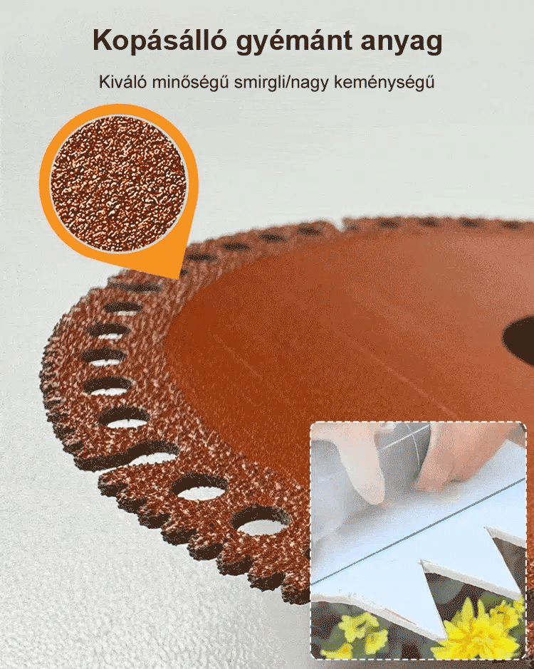 Éles, kopásálló ipari kompozit multifunkcionális vágókorong