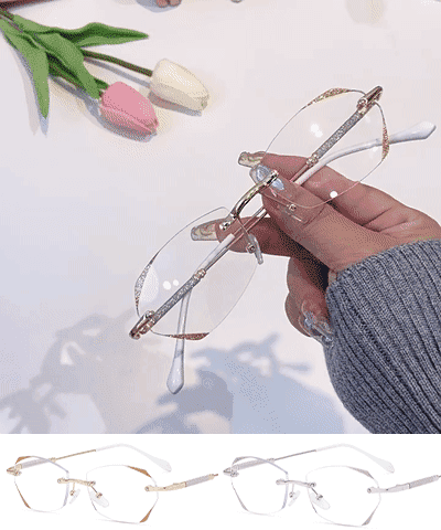 Gyémánt vágású keret nélküli kék fényt blokkoló olvasószemüveg - 1026925