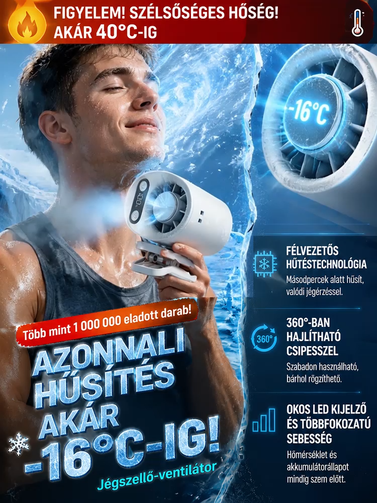 A mini AI klíma 3 másodperc alatt 16 fokra hűt, most 30% kedvezménnyel! 10 000 mAh akku, 48 órás üzemidő. 14 napos próba, indoklás nélküli pénzvisszafizetés és garancia.