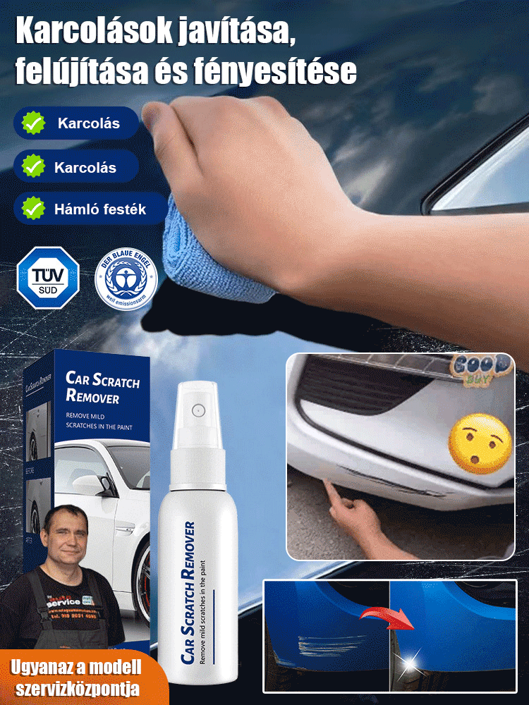 Autós karcolásjavító spray: Javítás, polírozás és védelem 3 az 1-ben