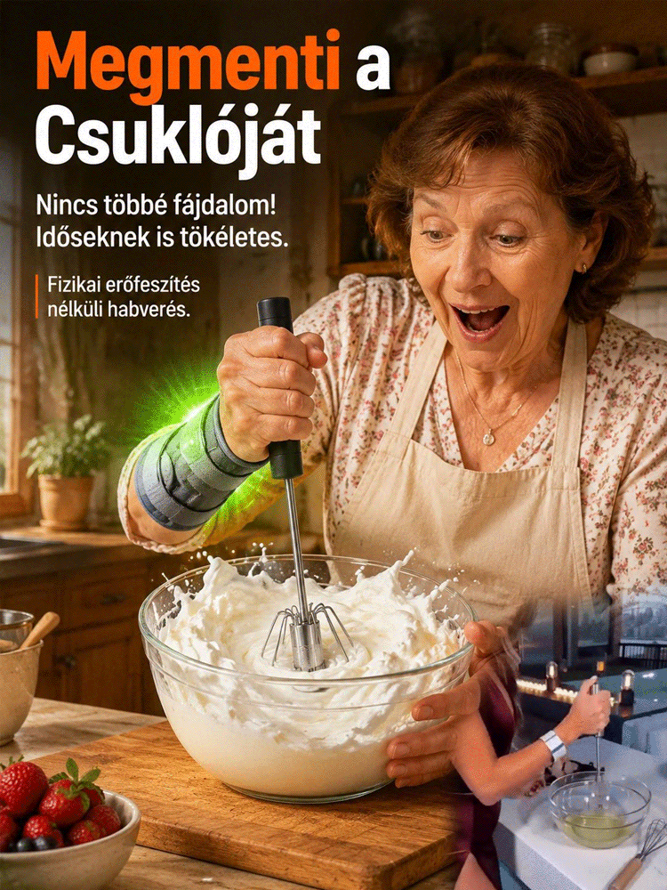 Konyhai kiárusítás Magyarországon! Az áram nélküli turbó habverő most 50%-kal olcsóbb. 1000 fordulat/perc – 10x gyorsabb felverés! A profi konyhai habverő most a tiéd lehet.