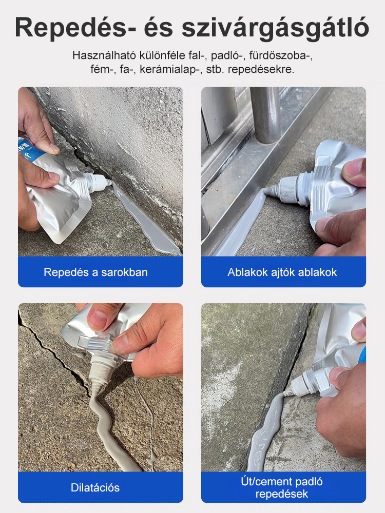【10 másodperces gyors száradás】Tető- és padlórepedés-javító ragasztó
