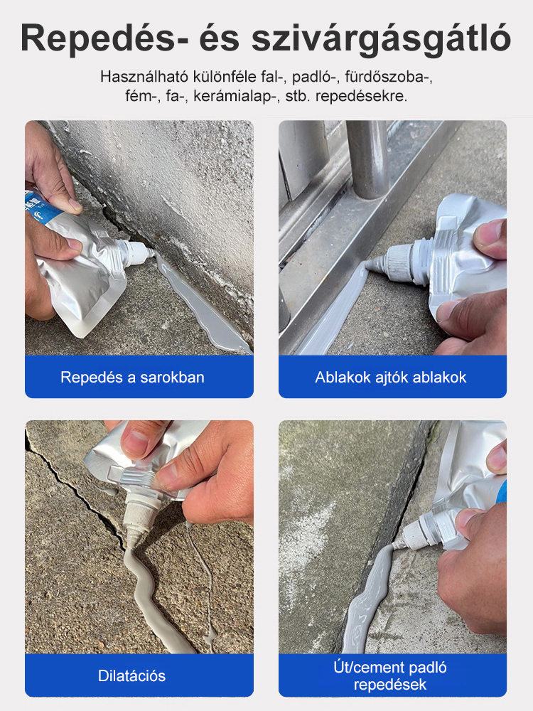 【10 másodperces gyors száradás】Tető- és padlórepedés-javító ragasztó