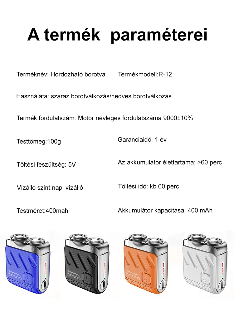 Forgó kétgyűrűs elektromos borotva