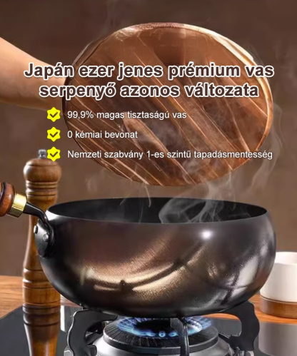 【Bevonat nélküli egészséges edény】Vasat pótoló tiszta vas tapadásmentes serpenyő