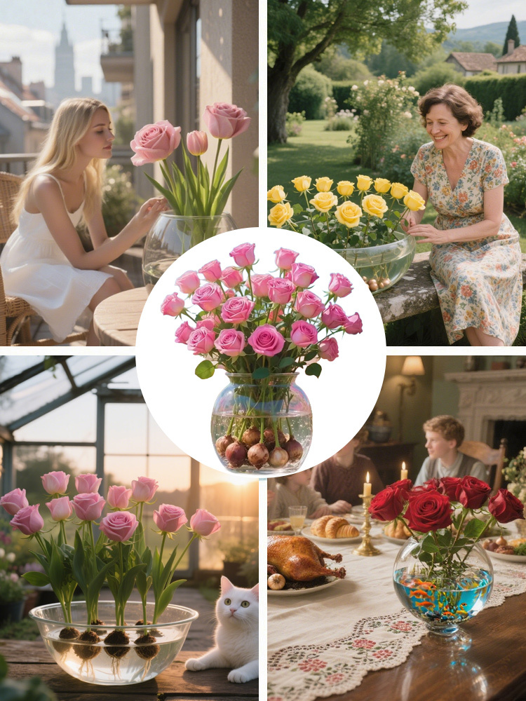 🌷🌷300 napos virágzású, aromás vízkultúrás rózsa hagyma