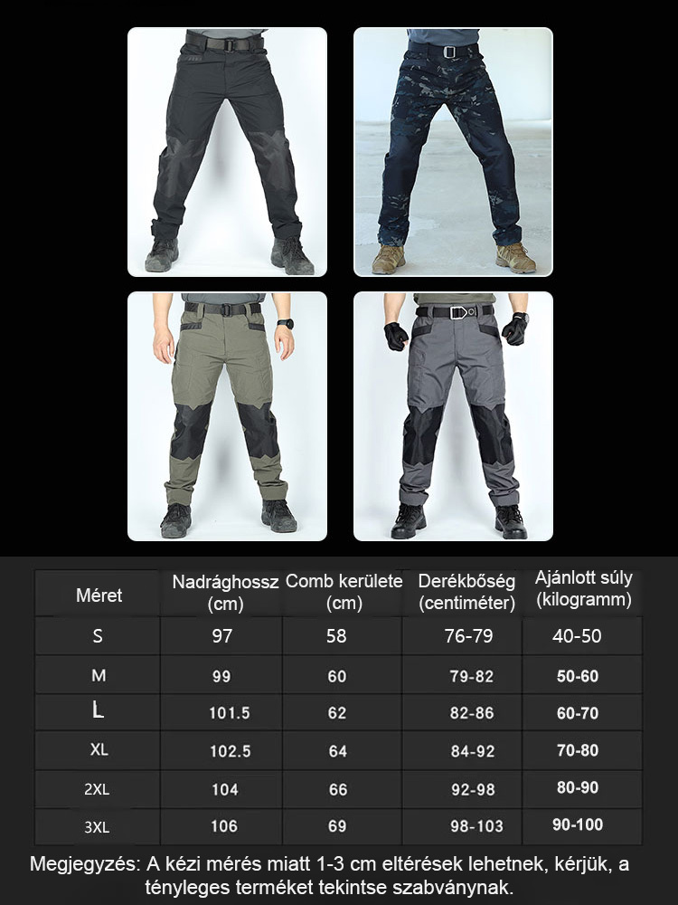 Férfi elastikus vízálló taktikai nadrág