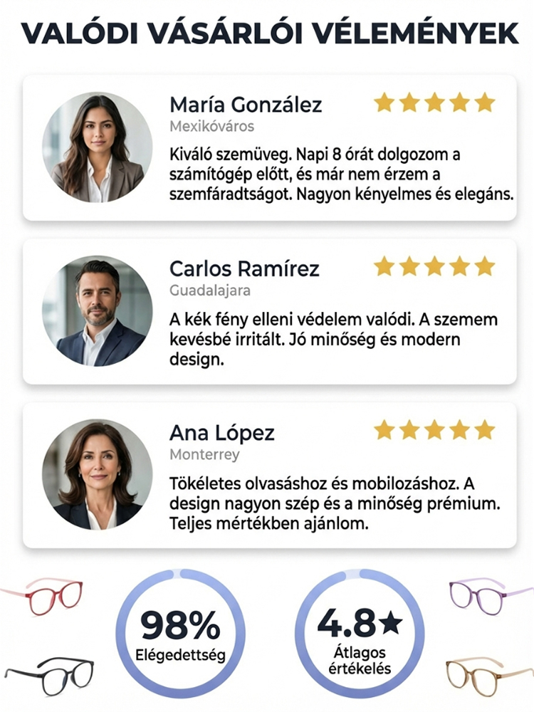 Prémium kékfény-szűrő, multifokális, fáradtság elleni szemüveg