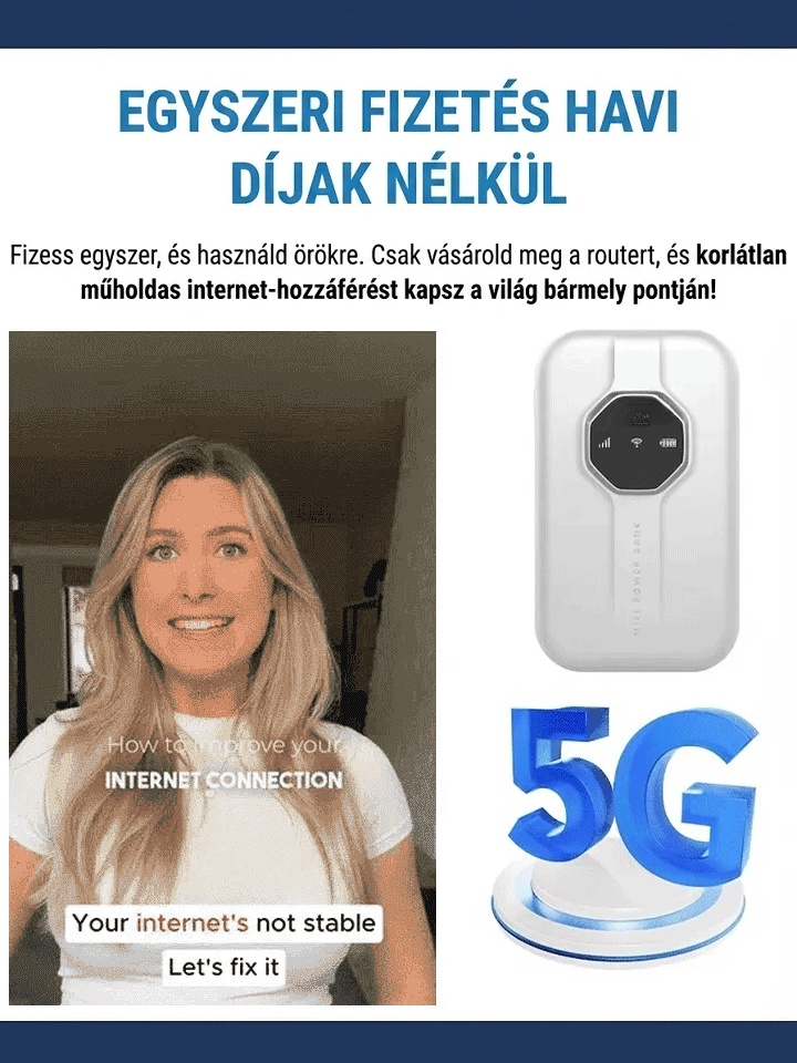 【Világszintű lefedettség, élethosszig tartó ingyenesség】Határtalan hordozható wifi