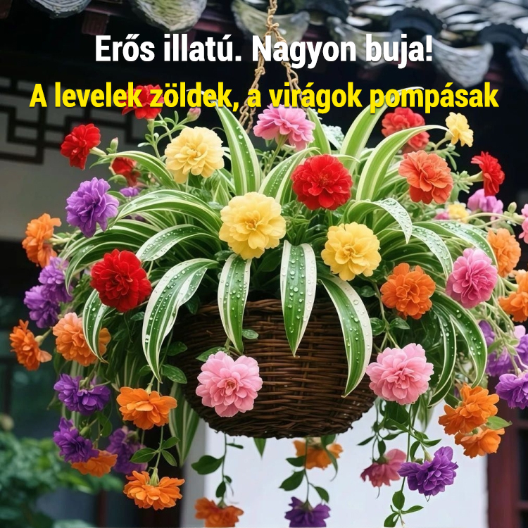 Egész évben virágzó, erős illatú aranyszélű csüngő spárga