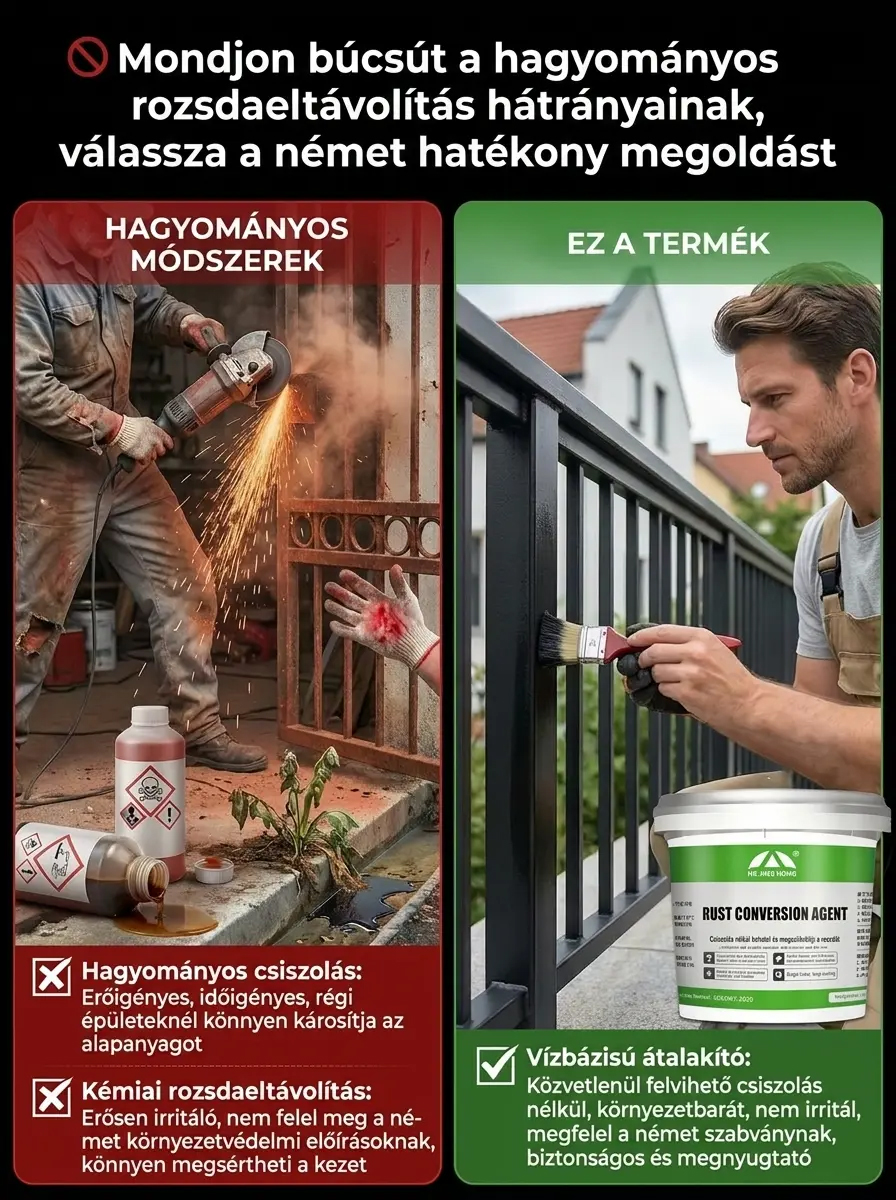 Vízbázisú rozsdaátalakító csiszolás nélkül (ecsettel)