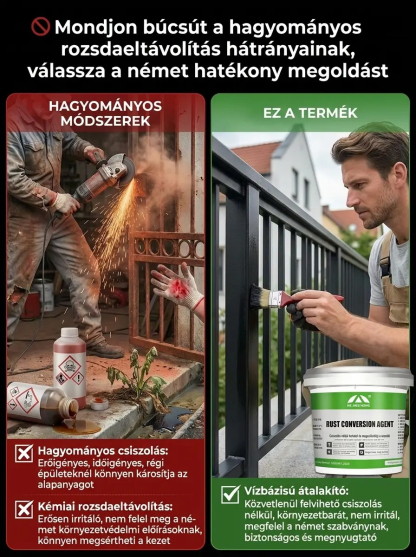Vízbázisú rozsdaátalakító csiszolás nélkül (ecsettel)