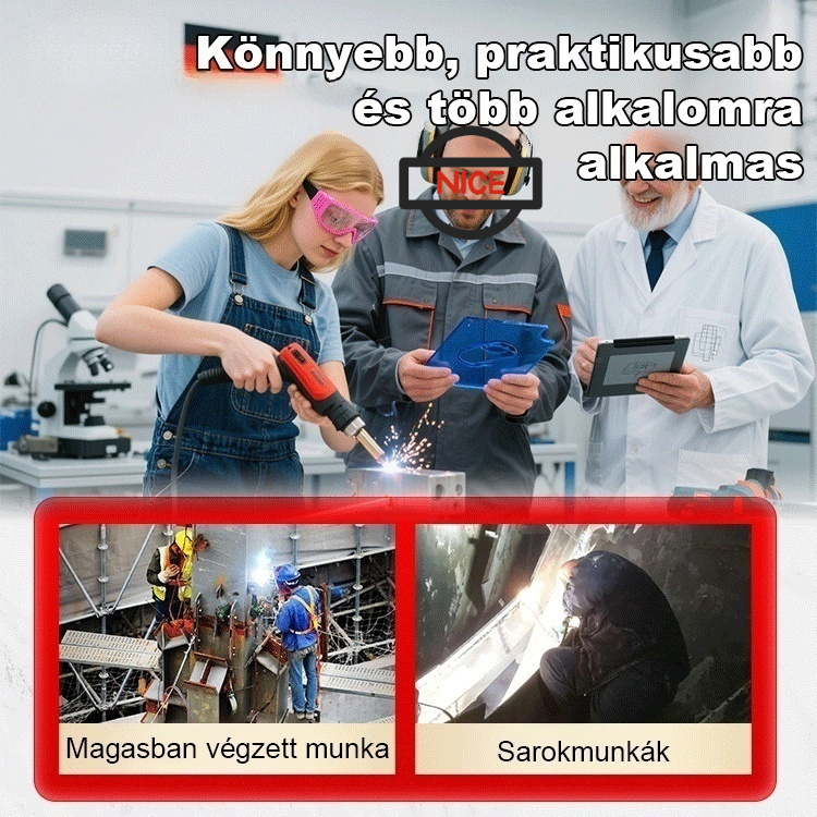 Ezzel a lézeres hegesztőeszközzel nincs szükség hegesztési ismeretekre, még a kezdők is könnyedén használhatják!