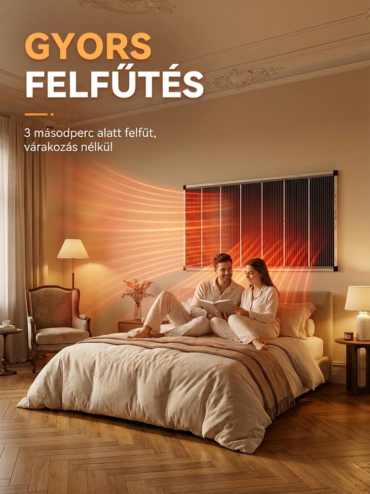 【5 másodperces gyors felfűtés】Falra szerelhető hősugárzó: csak rögzítse a falra, és az egész otthona meleg és kényelmes lesz. Most 50% kedvezménnyel!