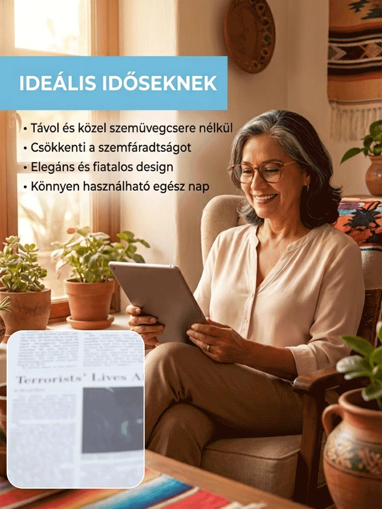 Prémium kékfény-szűrő, multifokális, fáradtság elleni szemüveg