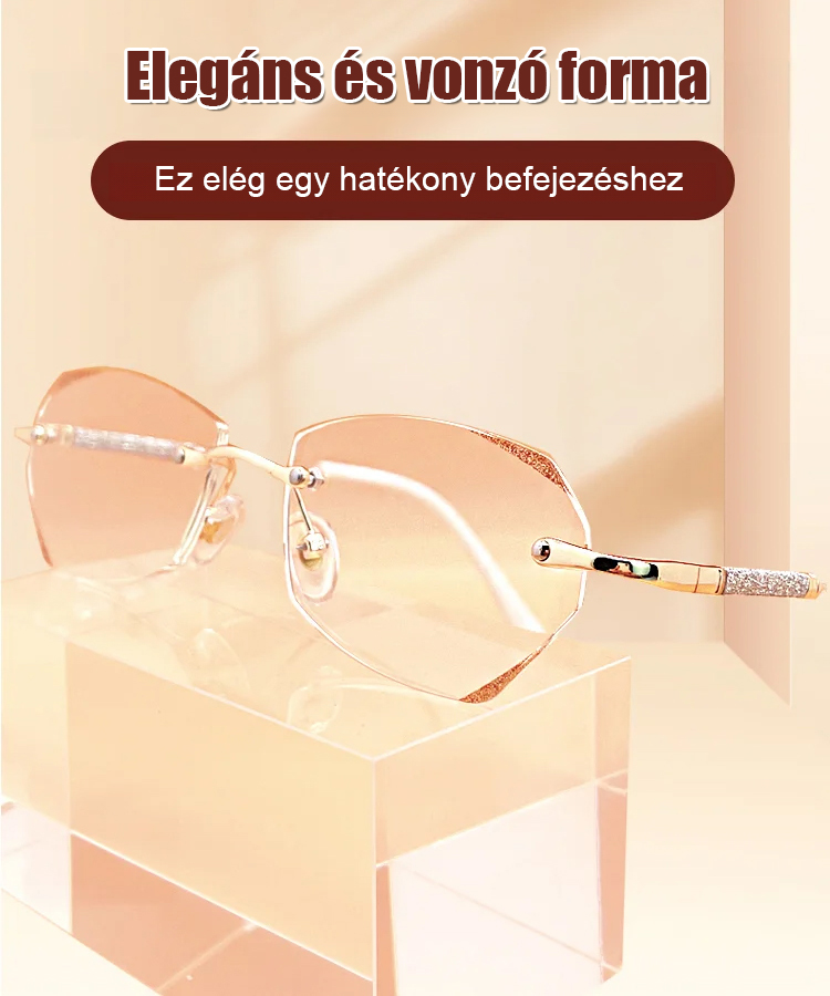 Gyémánt vágású keret nélküli kék fényt blokkoló olvasószemüveg - 1026925