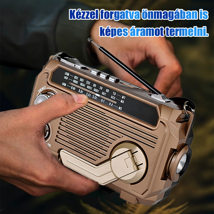 Kézzel indítható vészhelyzeti rádió
