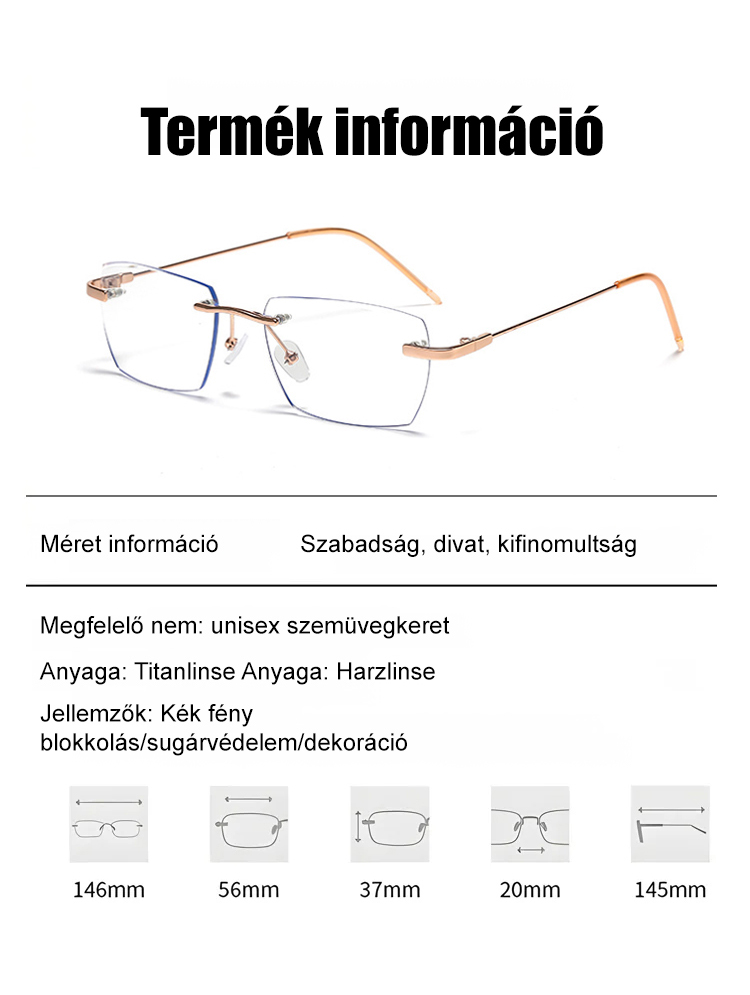 Színváltós zoom perem nélküli presbyopia szemüveg 【Férfi és női modellek】