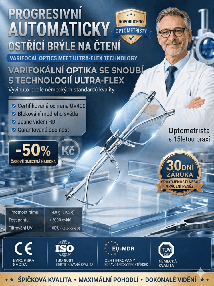 【Doporučeno očními lékaři v Praze】Automatické přizpůsobení dioptrií od 0 do 1000 