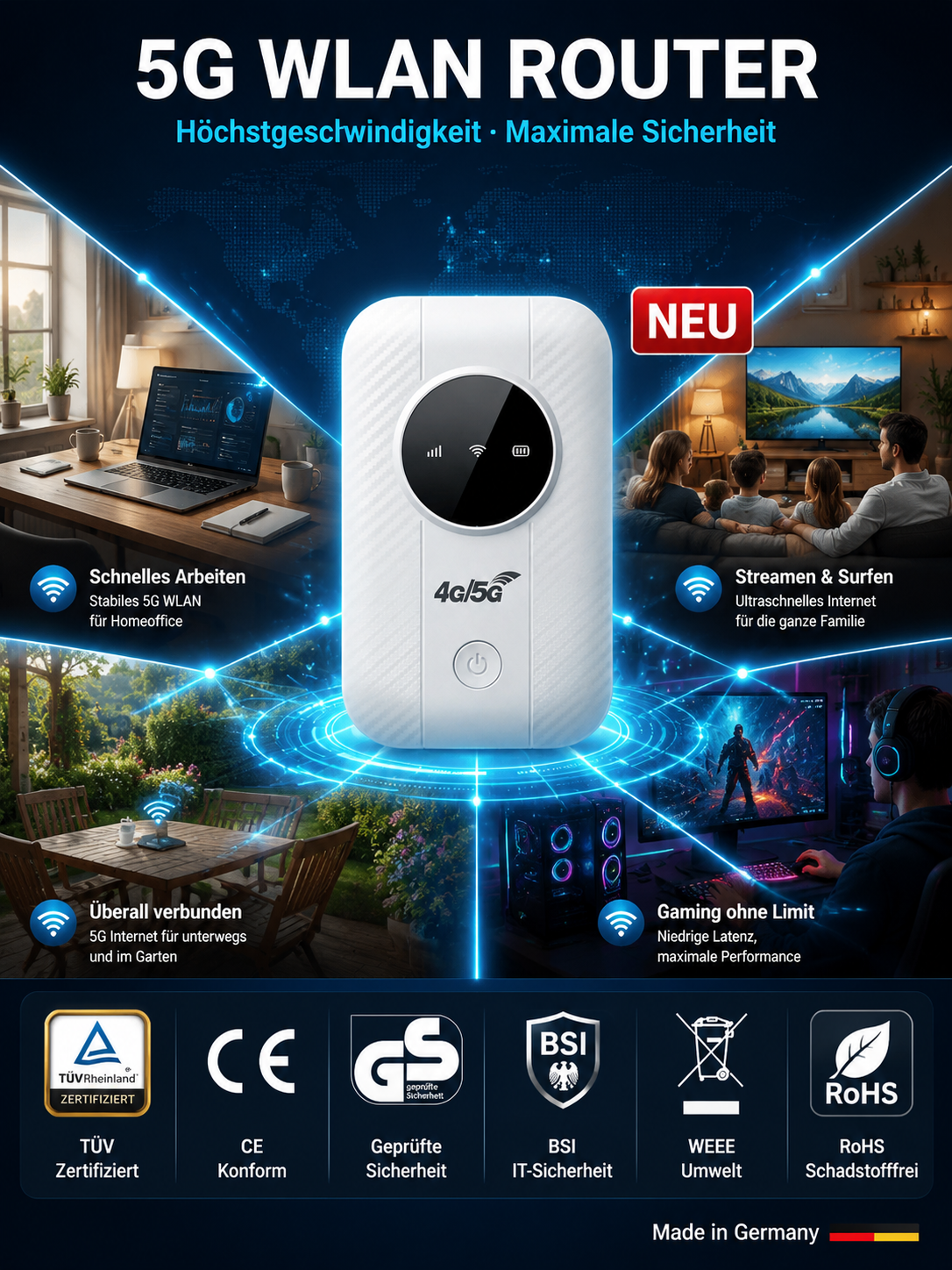 Kabelloser WLAN-Router: Überall Highspeed-Internet mit 500 MBit/s per Satellitenverbindung