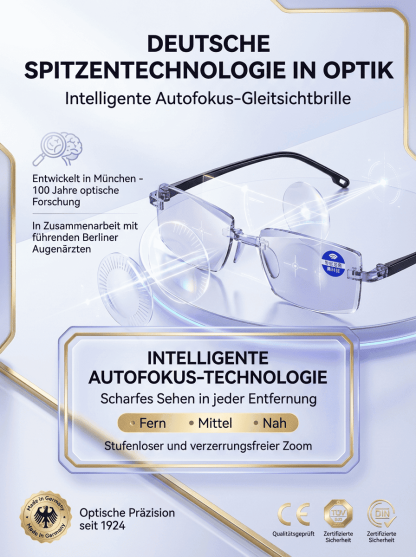 Intelligente Zoom-Lesebrille: Scharf sehen von -7 bis+7 ohne Sehtest