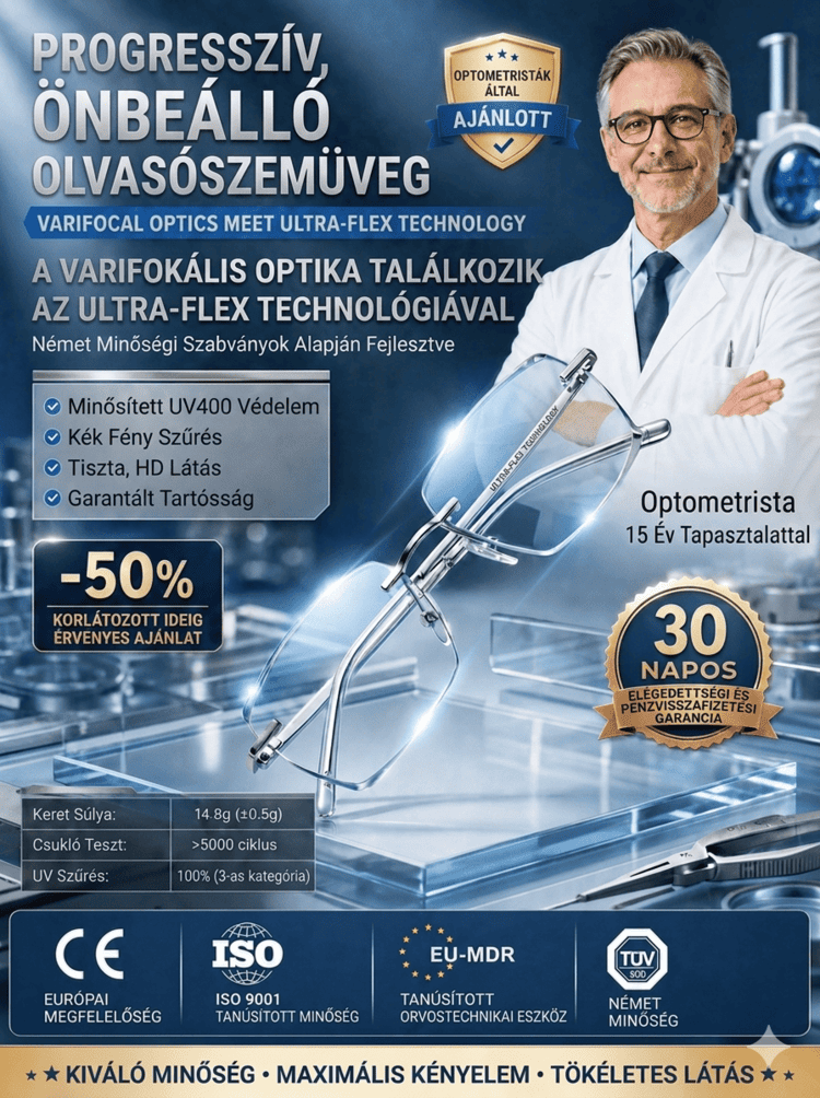 Intelligens Önfókuszáló Olvasószemüveg – Kristálytiszta Látás Minden Távolságban