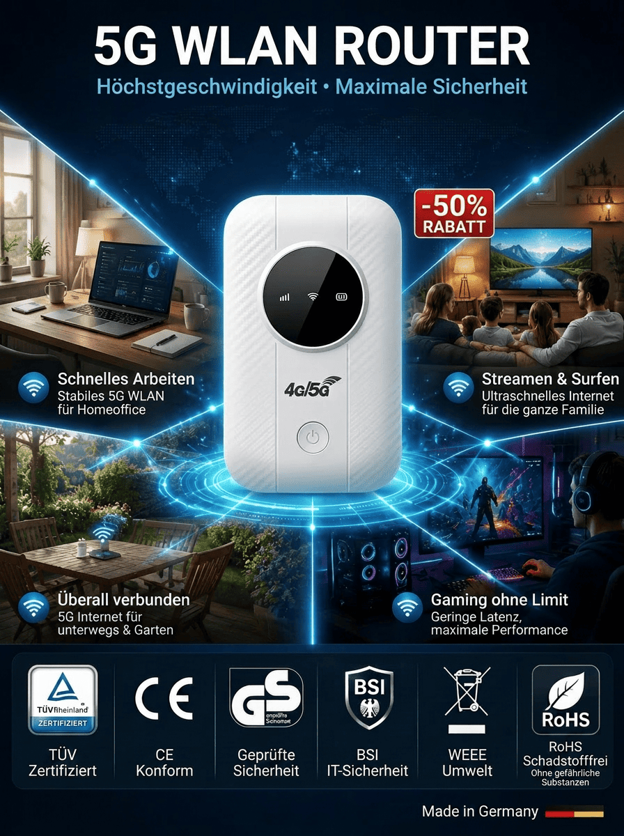 Kabelloser WLAN-Router: Überall Highspeed-Internet mit 500 MBit/s per Satellitenverbindung