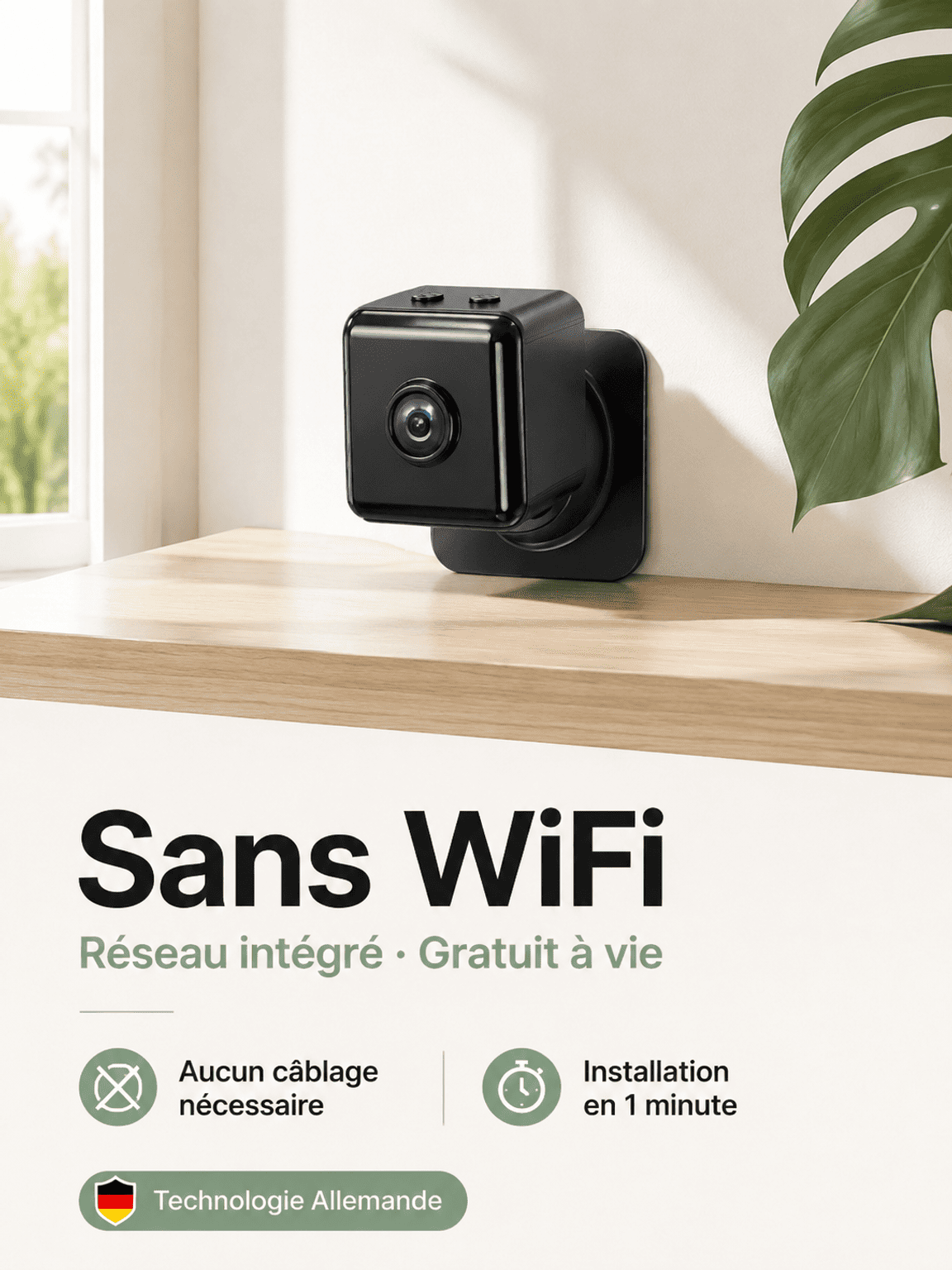 Caméra de Surveillance Intelligente IA : 100% Sans Fil, Sans Internet &Garantie à Vie