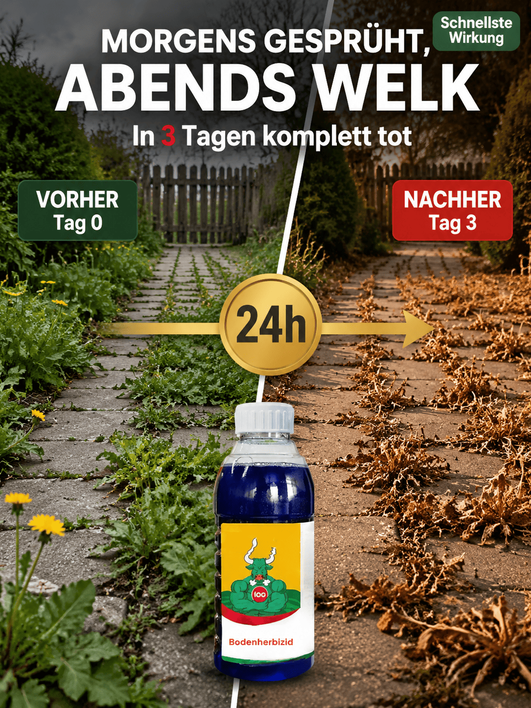 Premium Unkrautvernichter: 5 Jahre Ruhe & Tiefenwirkung bis zur Wurzel - 50% Rabatt