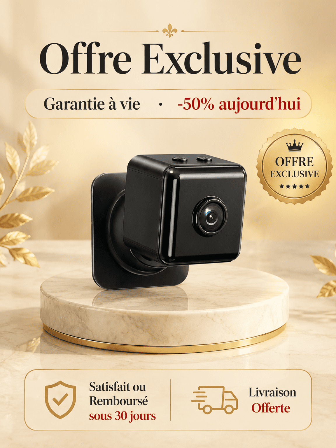 Caméra de Surveillance Intelligente IA : 100% Sans Fil, Sans Internet &Garantie à Vie