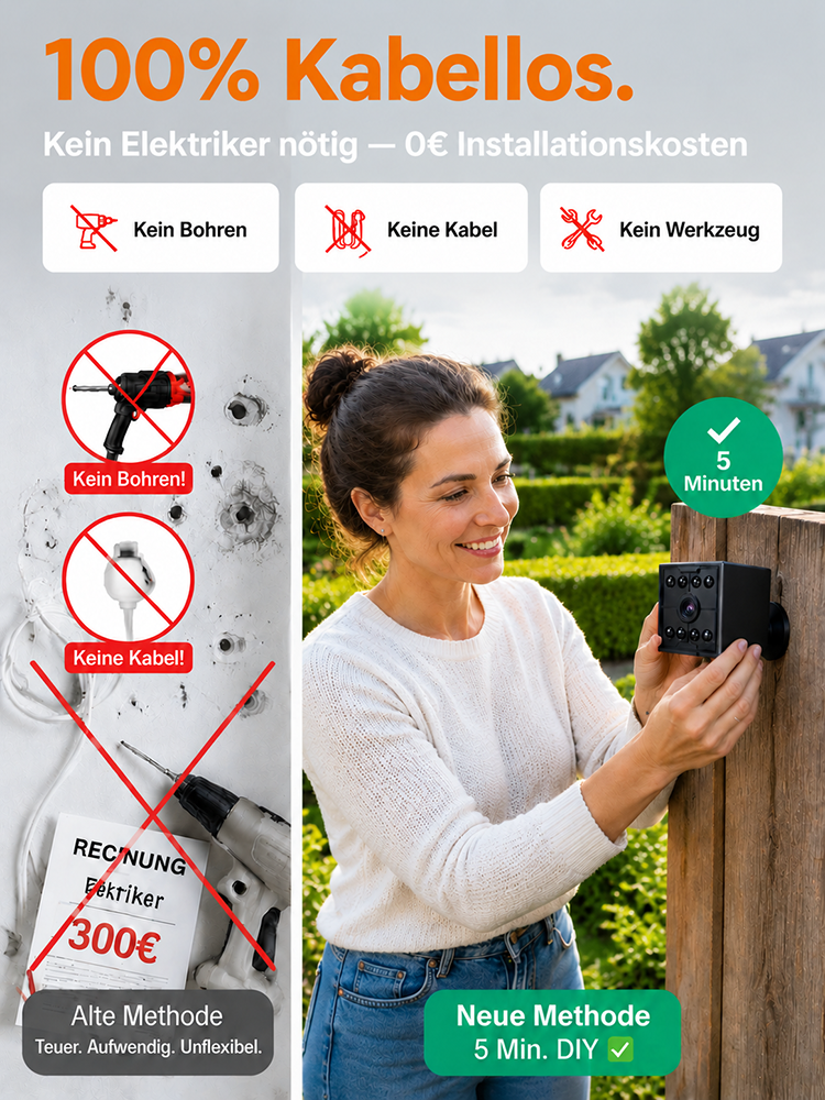 [Infrarot-HD] Bluetooth-vernetzte, kabellose Kamera mit Sprachfunktion