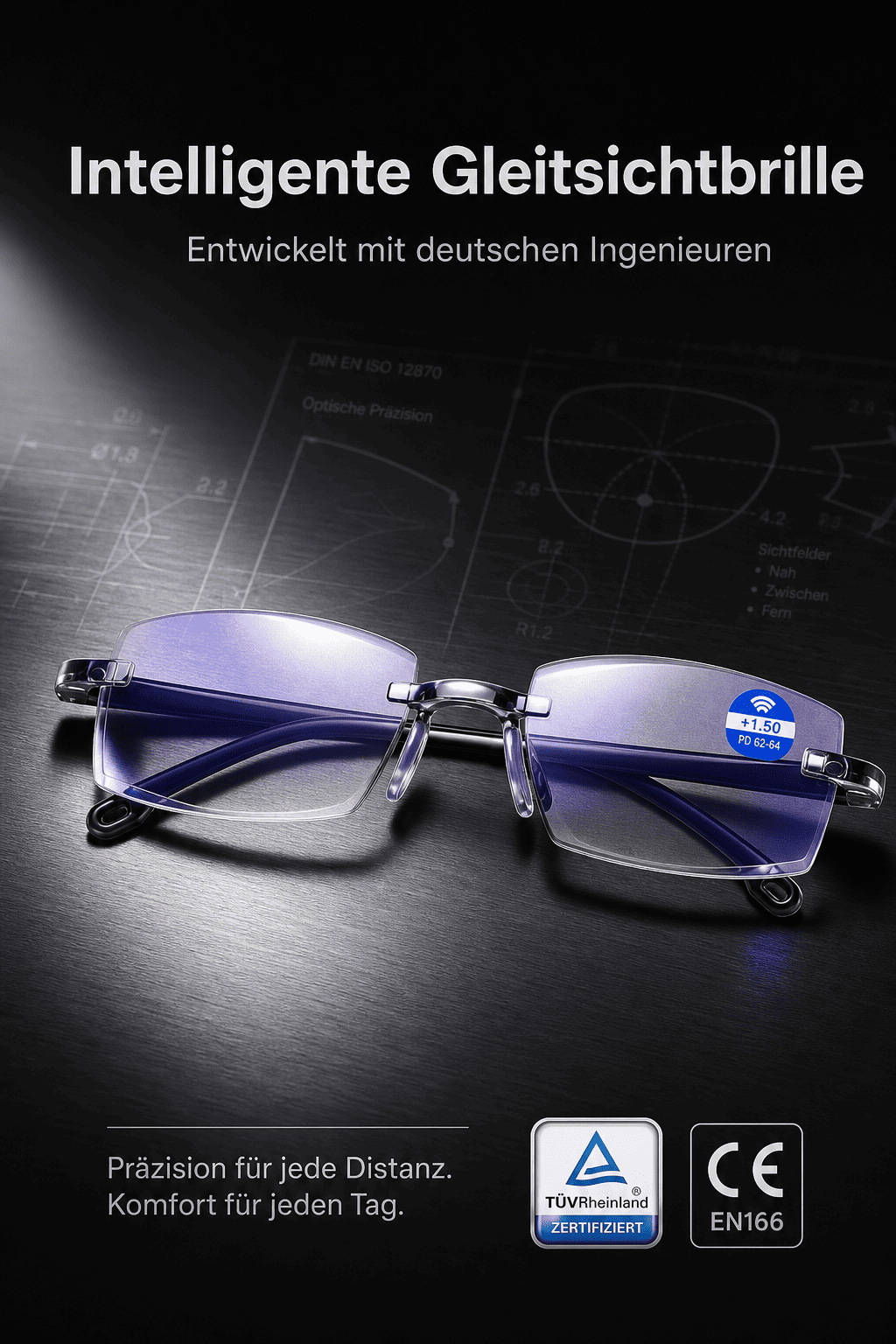 Zoom-Lesebrille/100-700 Grad/Lesebrille mit Autofokus/geeignet für Nah- und Fernsicht