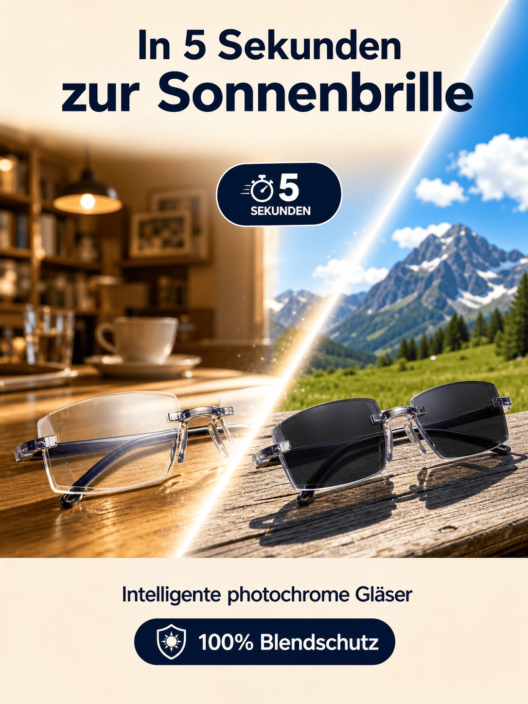 Zoom-Lesebrille/100-700 Grad/Lesebrille mit Autofokus/geeignet für Nah- und Fernsicht