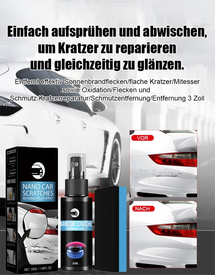 【🔥🔥🔥Beliebte Produkte empfohlen】Autolack Kratzer Reparatur & Polierspray