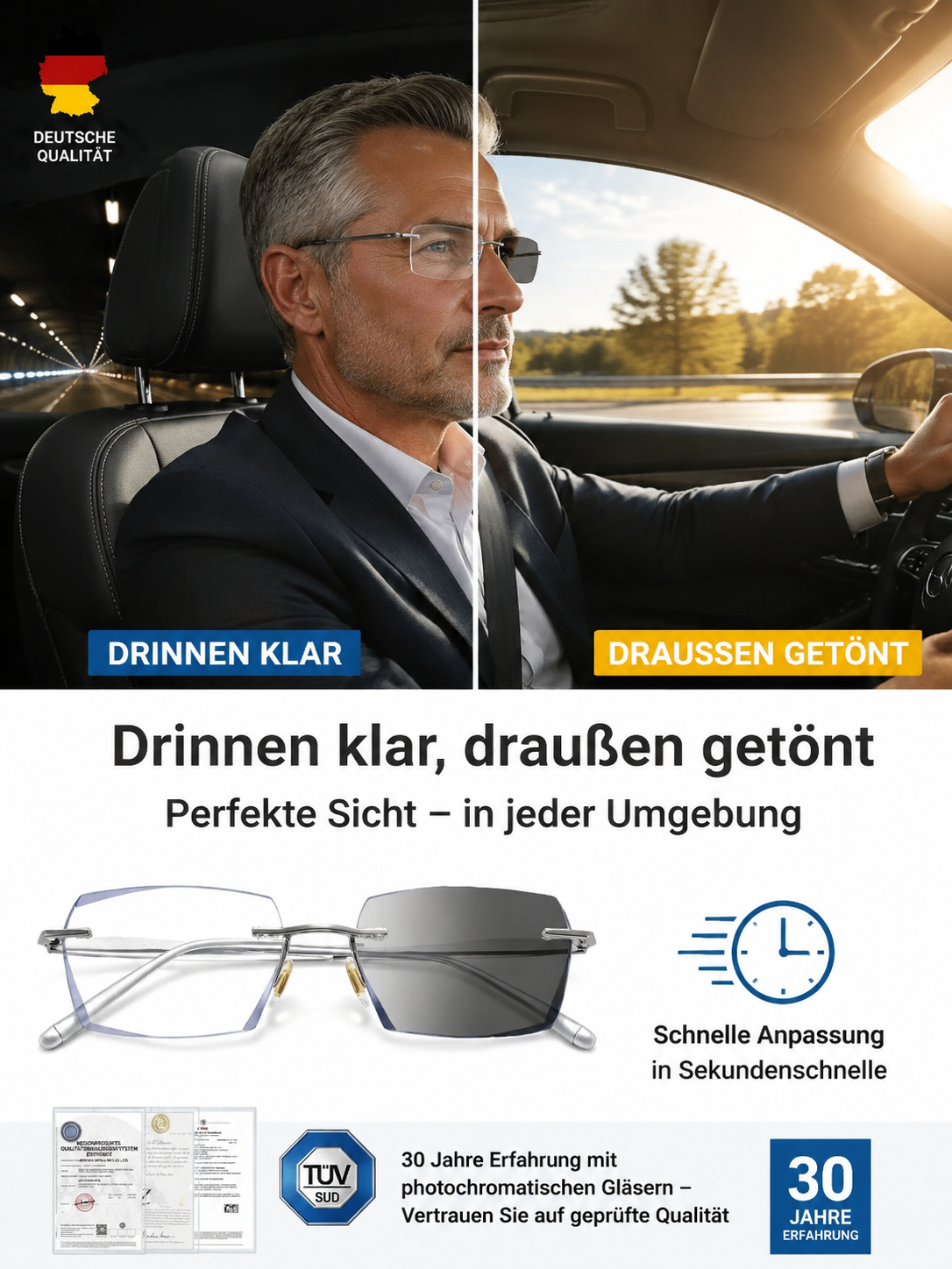 【Hergestellt in Oberkochen】Modische smarte Zoom-Brille