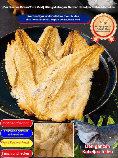 Zerreißbare, verzehrfertige Dorschfilets