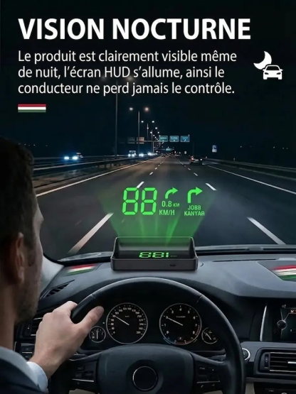 Affichage tête haute GPS numérique pour voiture