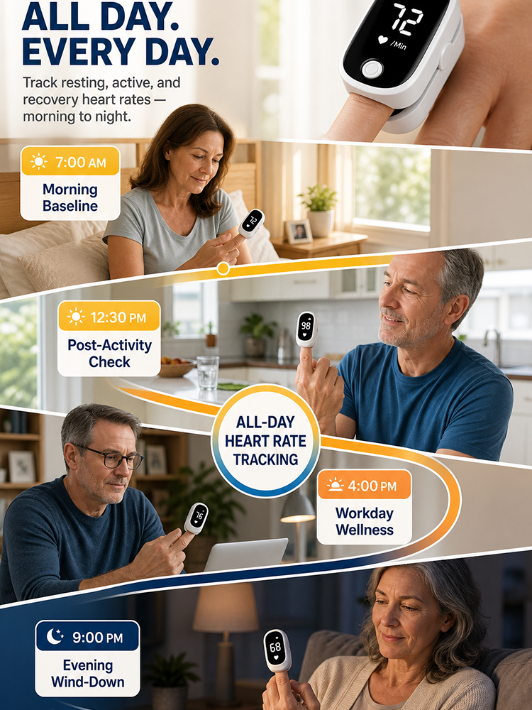[Medical-Grade Monitoring] 99% Accurate Pulse Oximeter