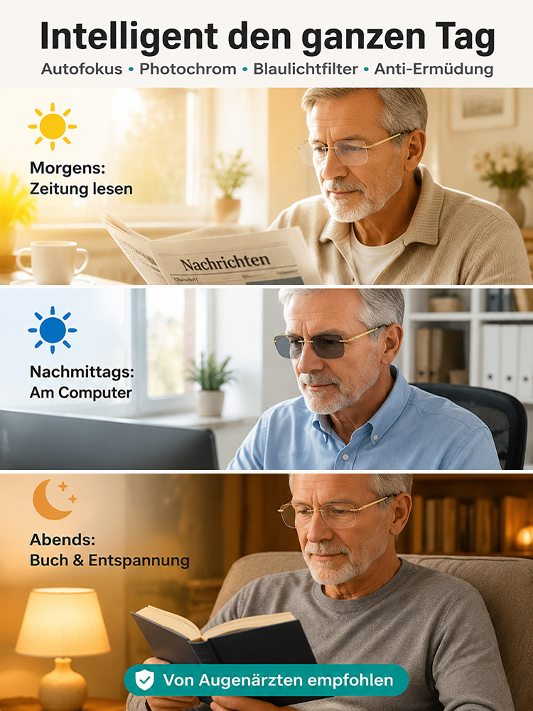 [Eine einzige Lesebrille löst alle Probleme] Hochauflösende  farbwechselnde Lesebrille